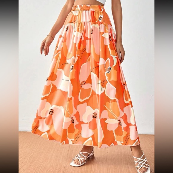 Bohemian Floral Tropical Print Maxi Skirt - Picture 9 of 12